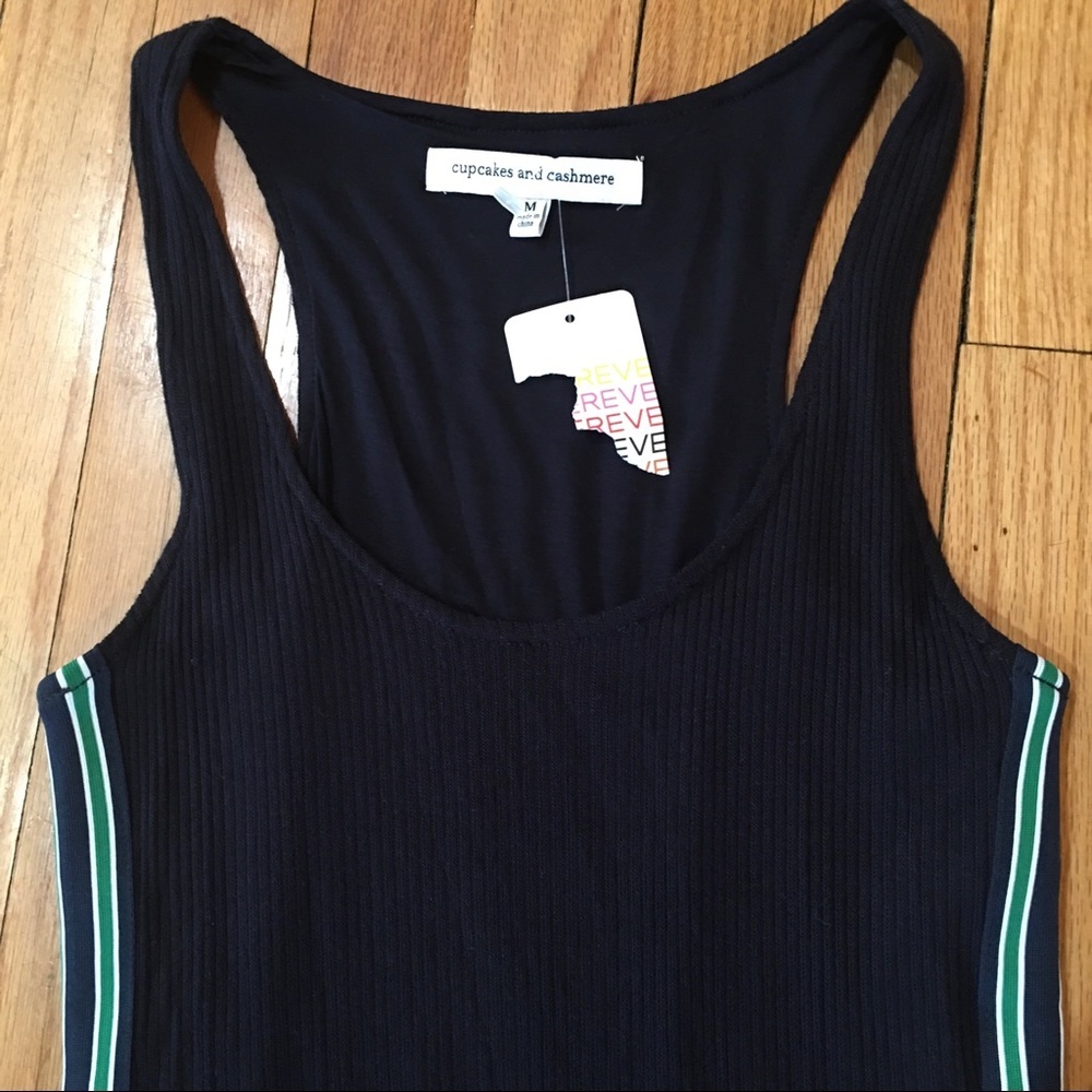 Cupcakes and Cashmere Merci Ribbed Knit Tank Dress Size M Navy Blue NWT - Picture 5 of 7
